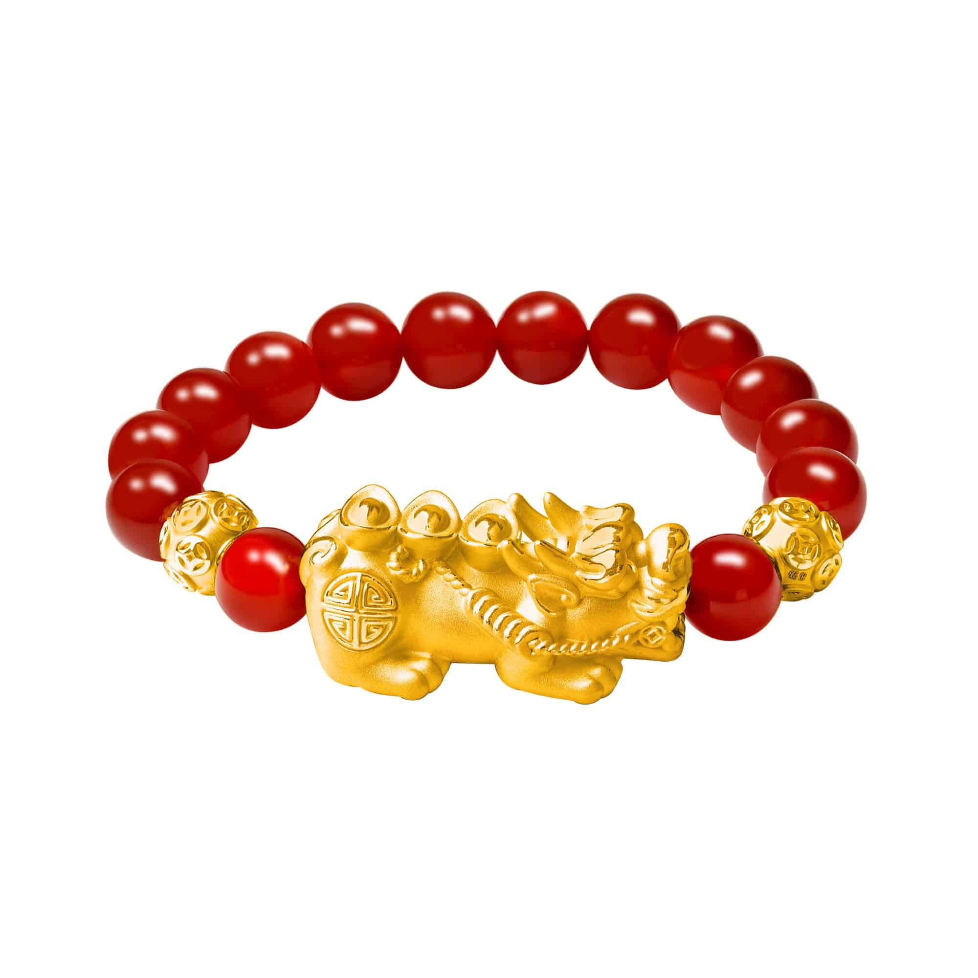 Double Fortune Pixiu Bracelet in 999 Gold
