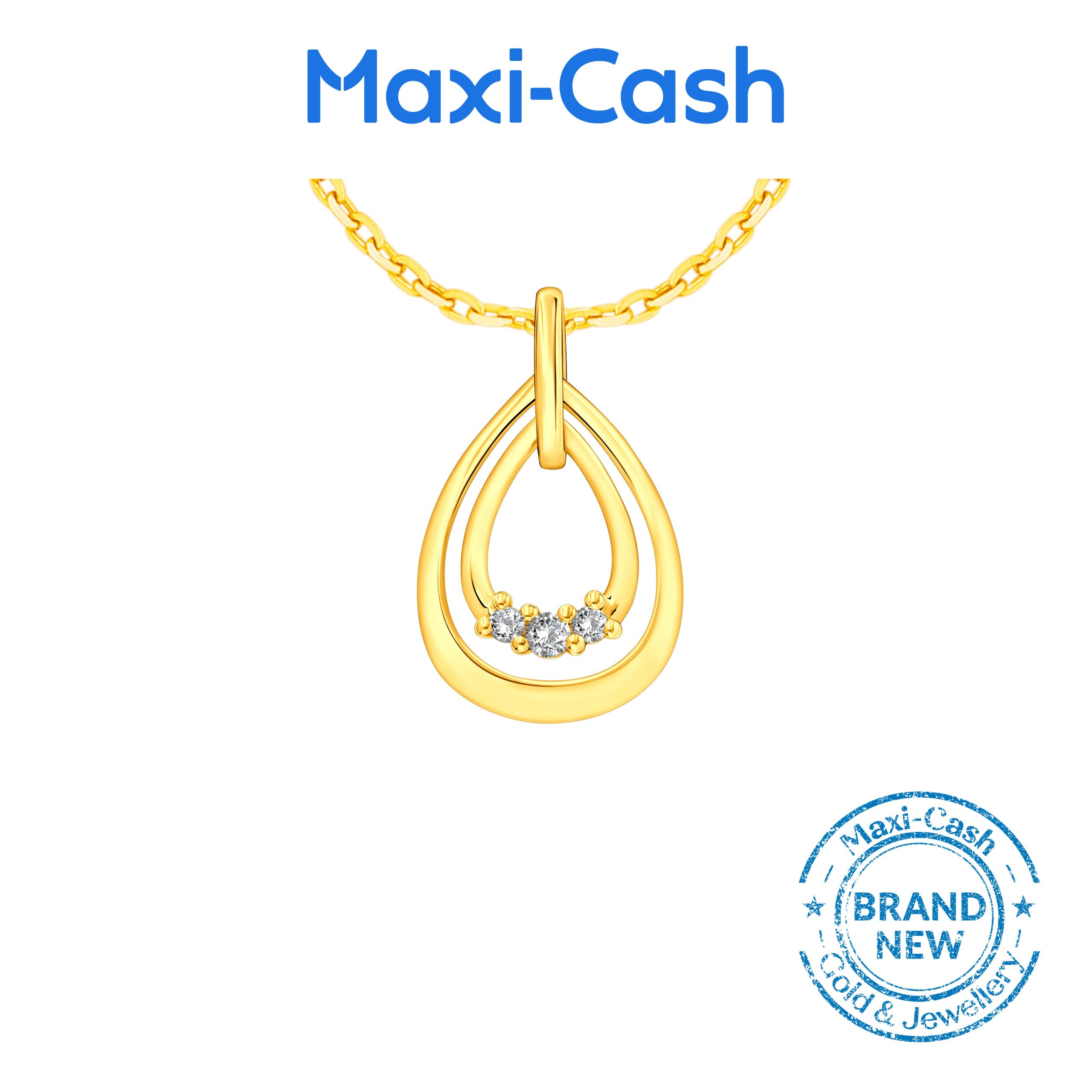 Teardrop Diamond Pendant in 14K Yellow Gold