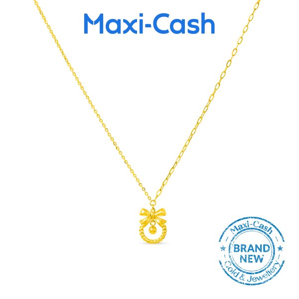 XMAS Wreath Necklace in 916 Gold