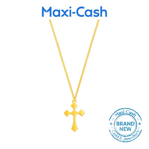Fantasy Cross Necklace in 916 Gold