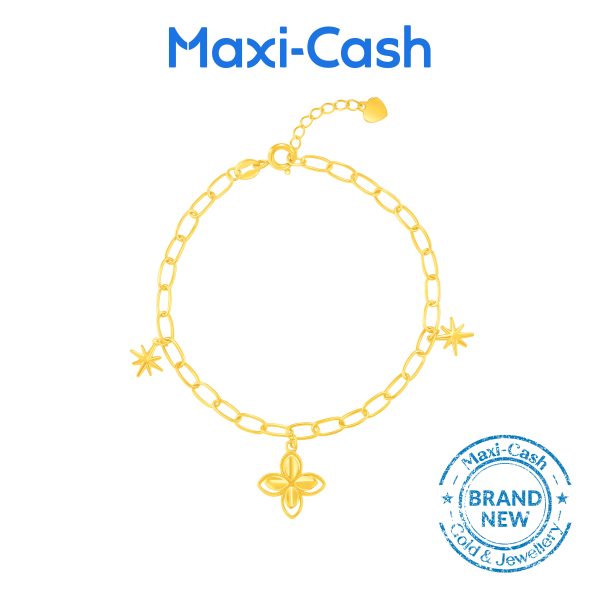 Double Blooms Bracelet in 916 Gold