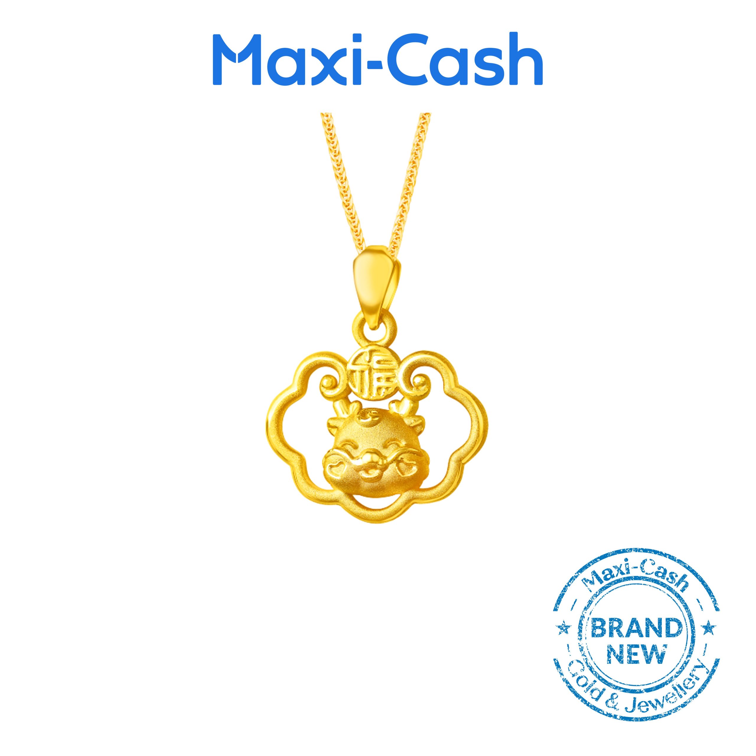 Abundance Dragon Pendant in 999 Gold