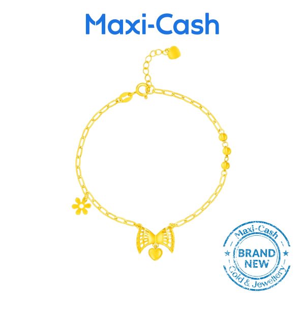 Ribbon Floral Bracelet in 916 Gold