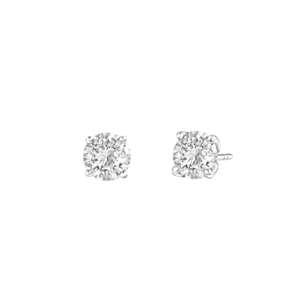 True Carat 18K White Gold Solitaire Diamond Earrings