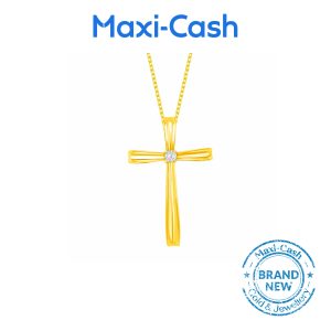 Diamond Cross Pendant in 18K Yellow Gold