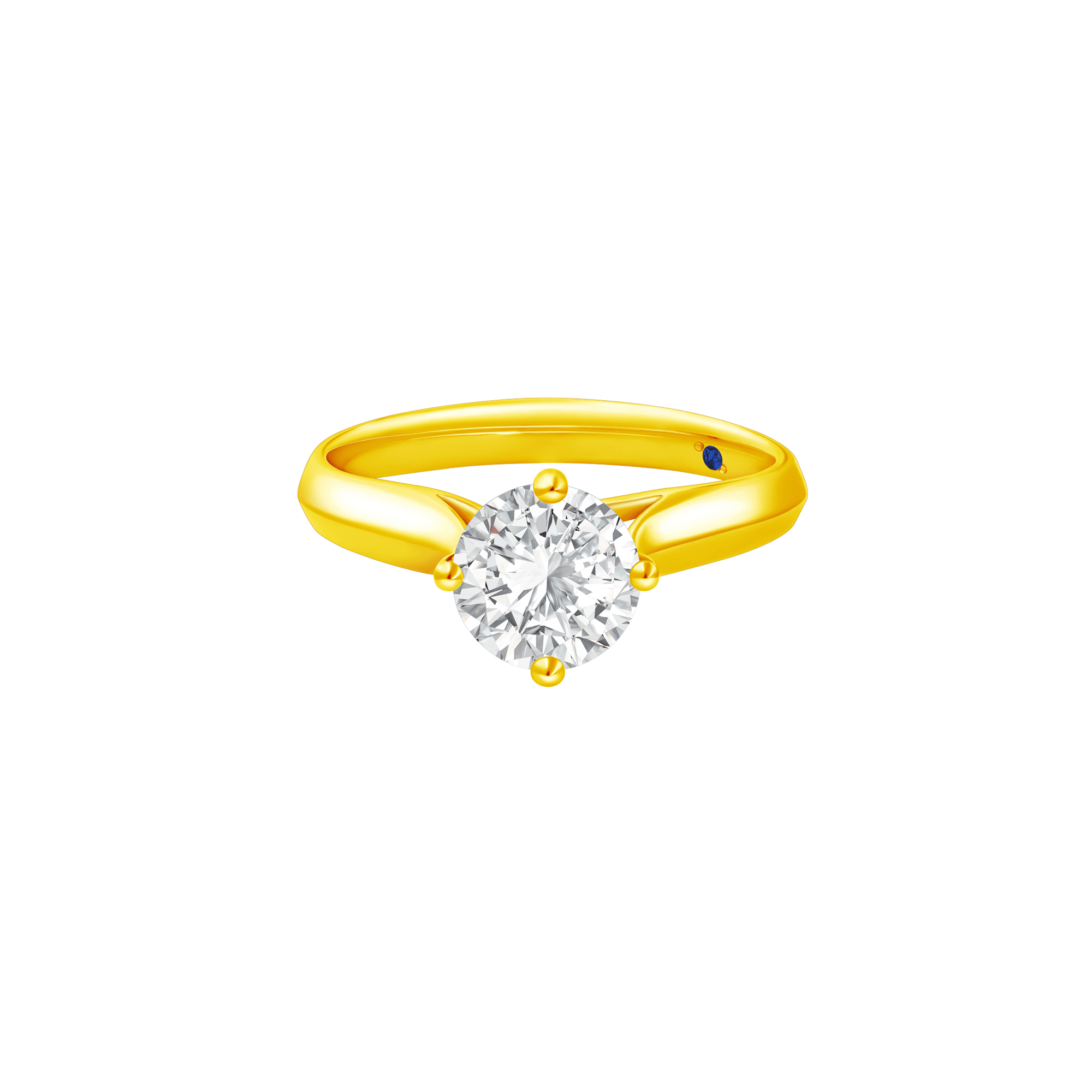 True Carat 18K Yellow Gold Solitaire Diamond Ring