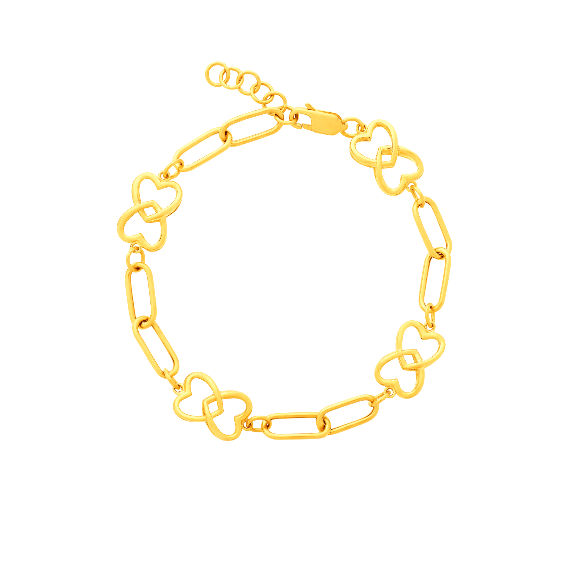 Link Heart Bracelet in 916 Gold