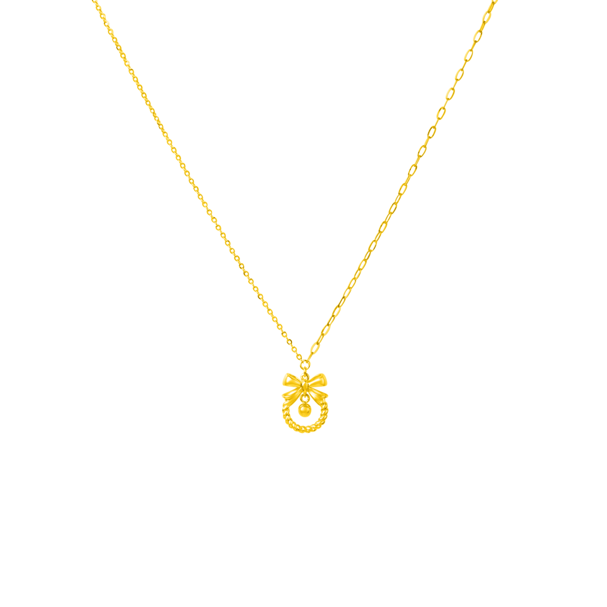 XMAS Wreath Necklace in 916 Gold