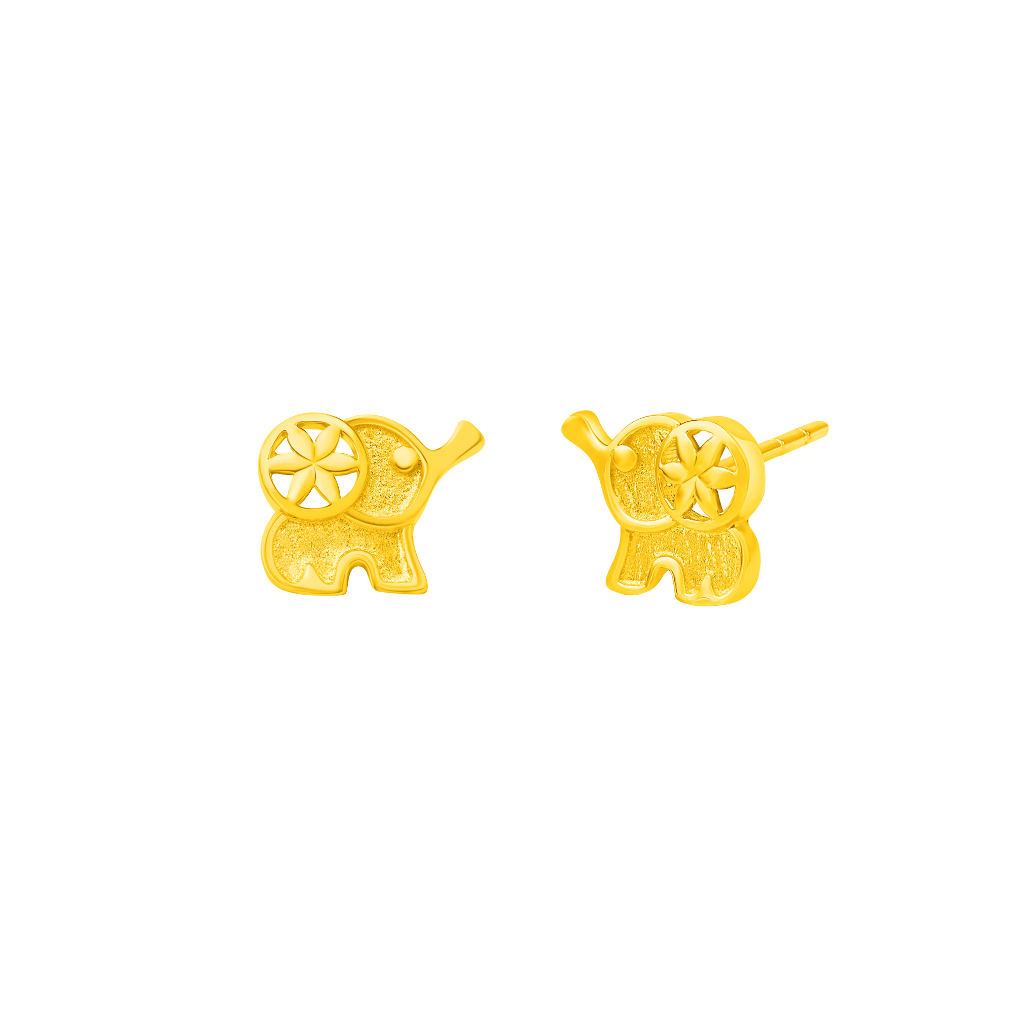Elle the Elephant Earrings in 916 Gold