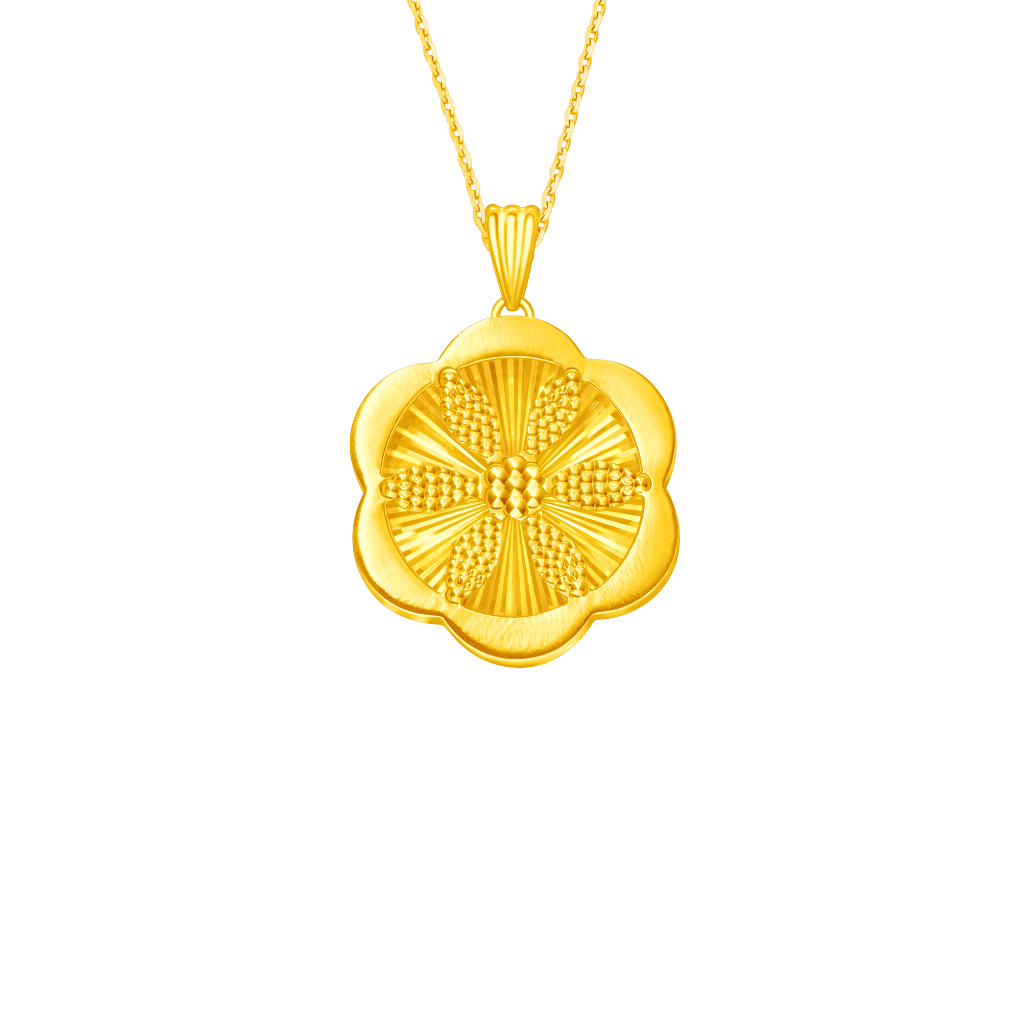 Faceted Bloom Pendant in 916 Gold