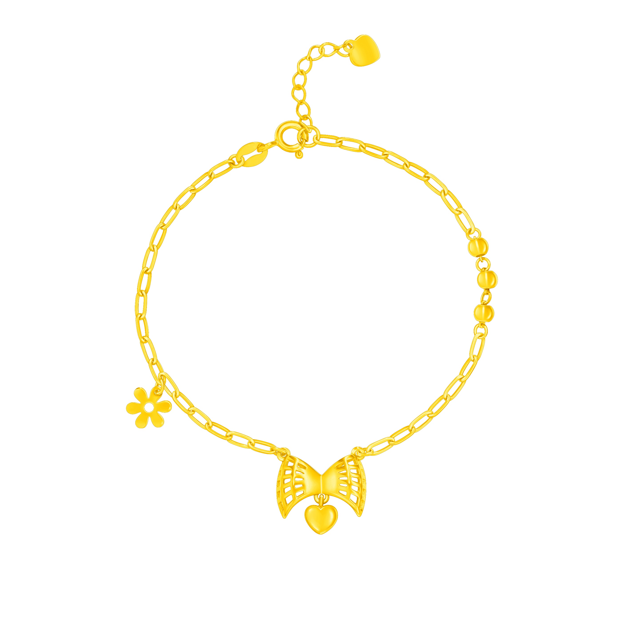 Ribbon Locket Bracelet in 916 Gold