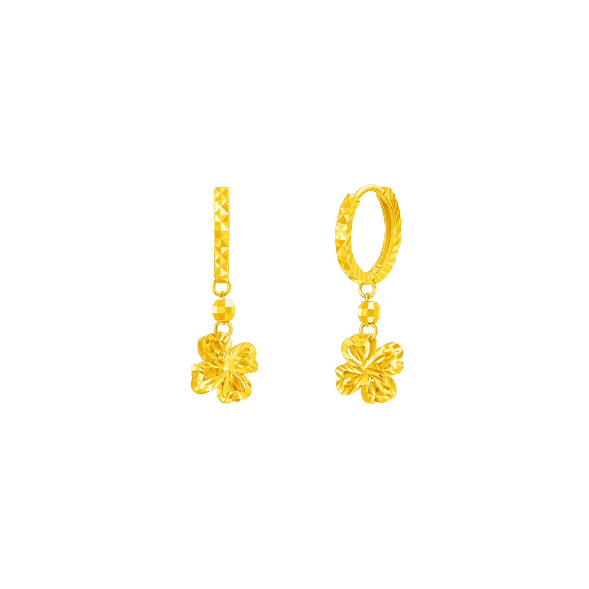 Faceted Clover in 916 Gold