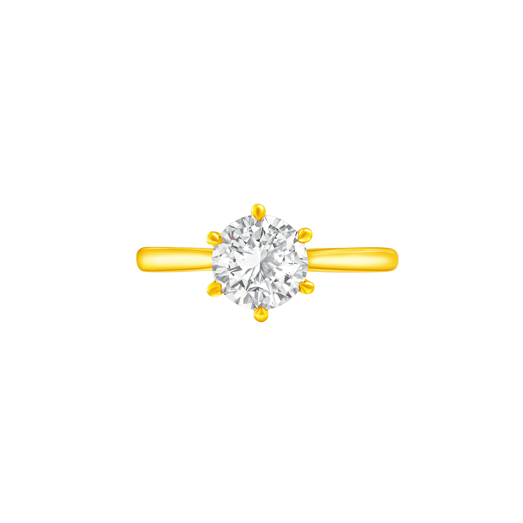 True Carat 18K Yellow Gold Solitaire Diamond Ring