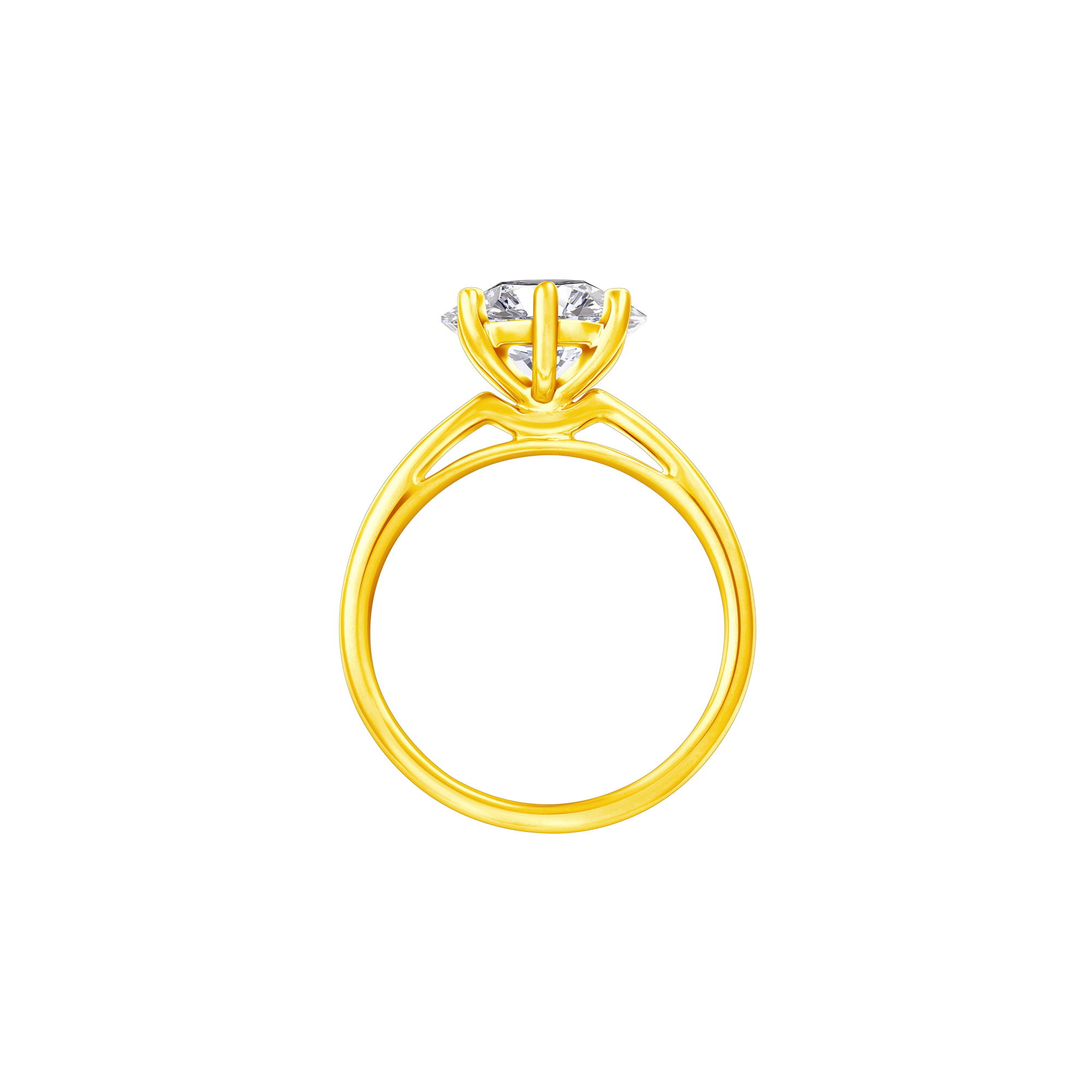 Gold solitaire on sale diamond ring