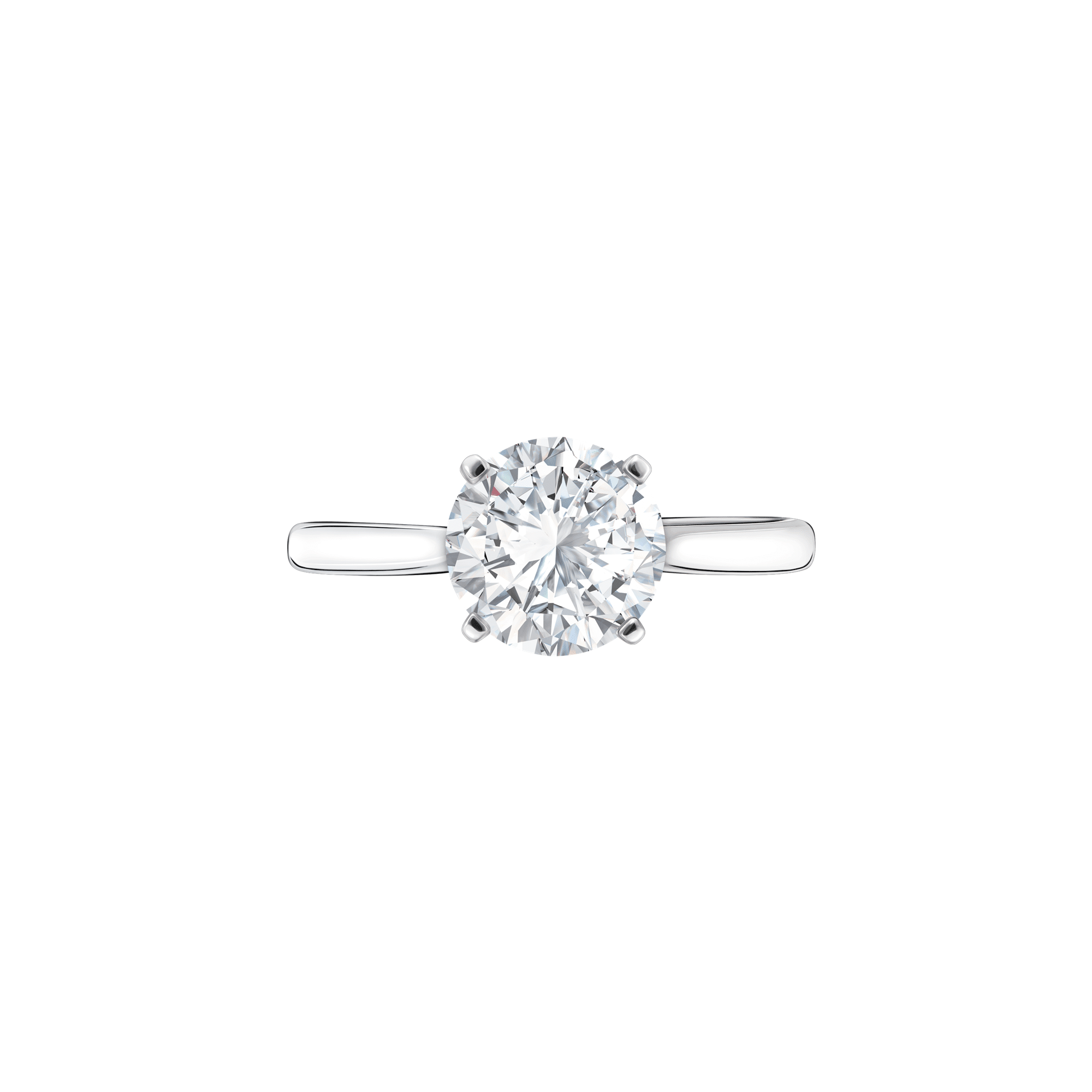 True Carat 18K White Gold Solitaire Diamond Ring