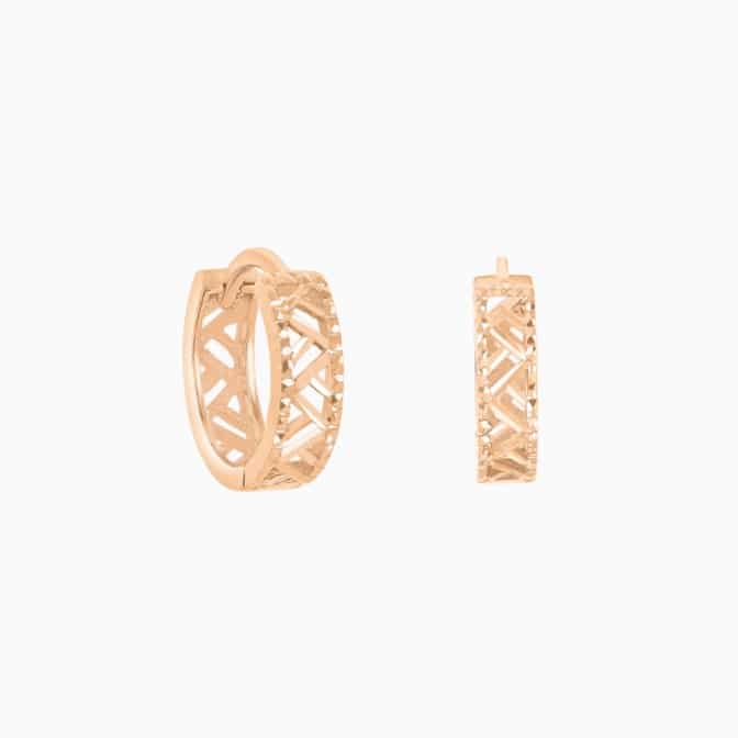 Architectural Hoop Earrings in 18K Rose Gold