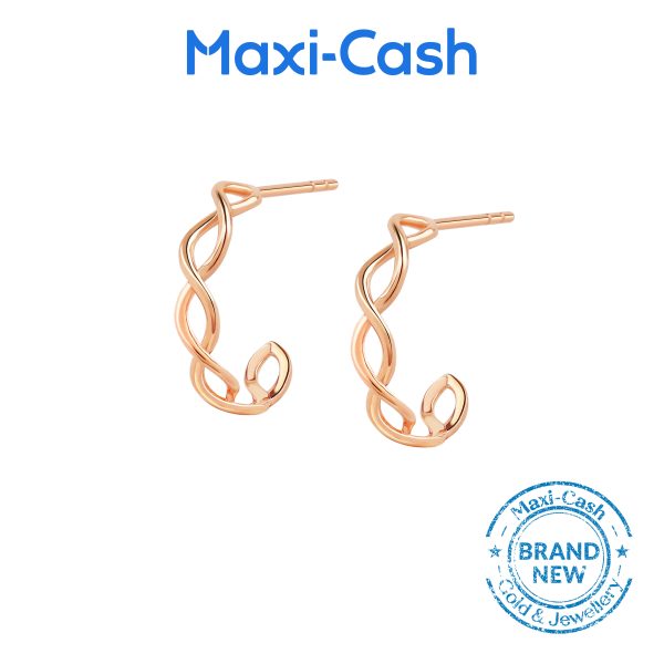 Twist Hoop Earrings in 18K Rose Gold