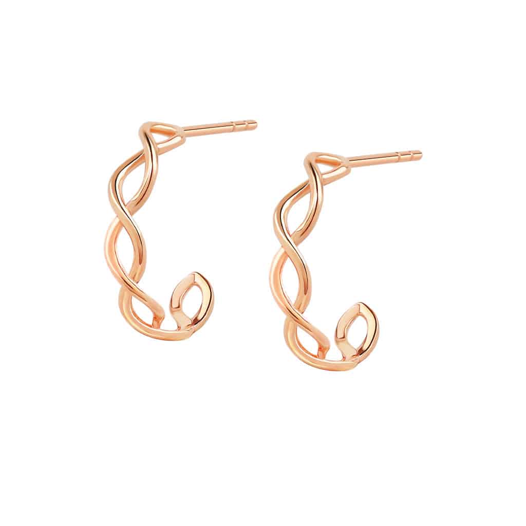 Twist Hoop Earrings in 18K Rose Gold
