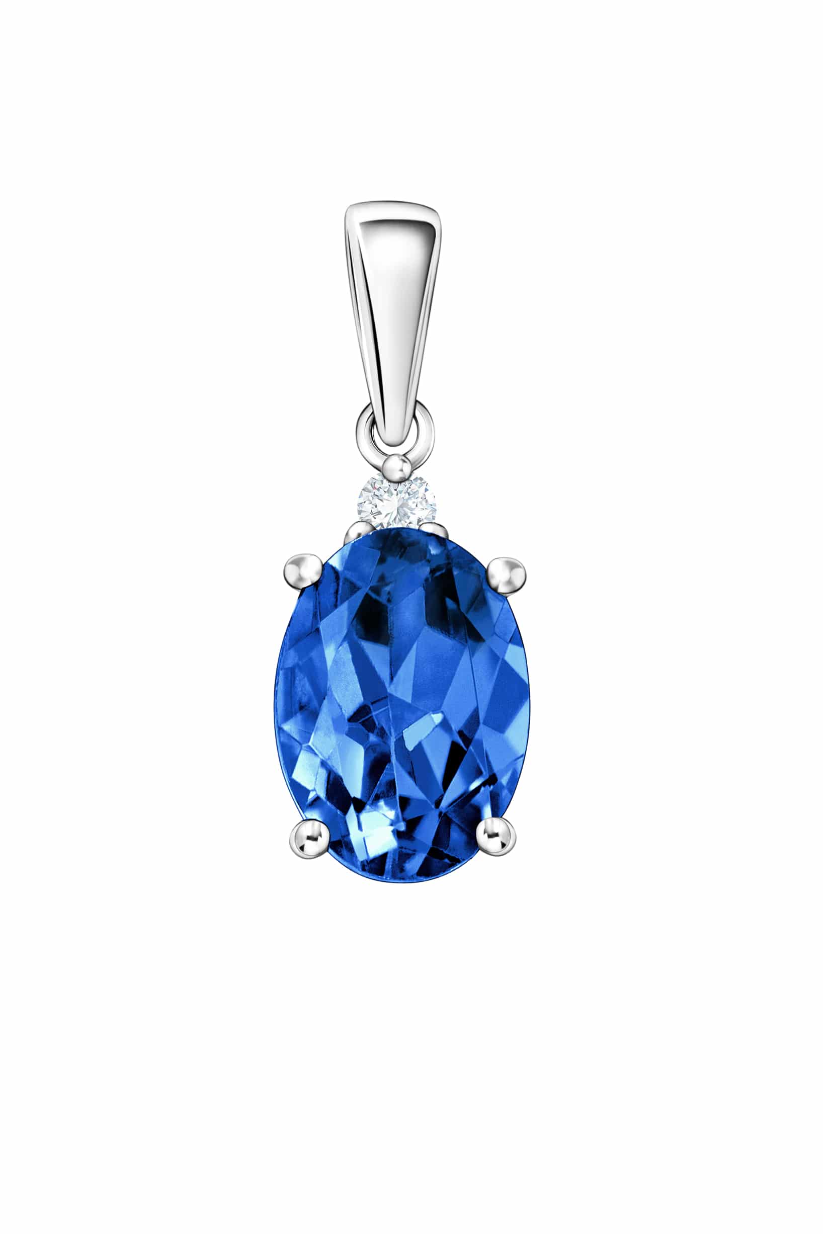18K White Gold Kyanite Diamond Pendant
