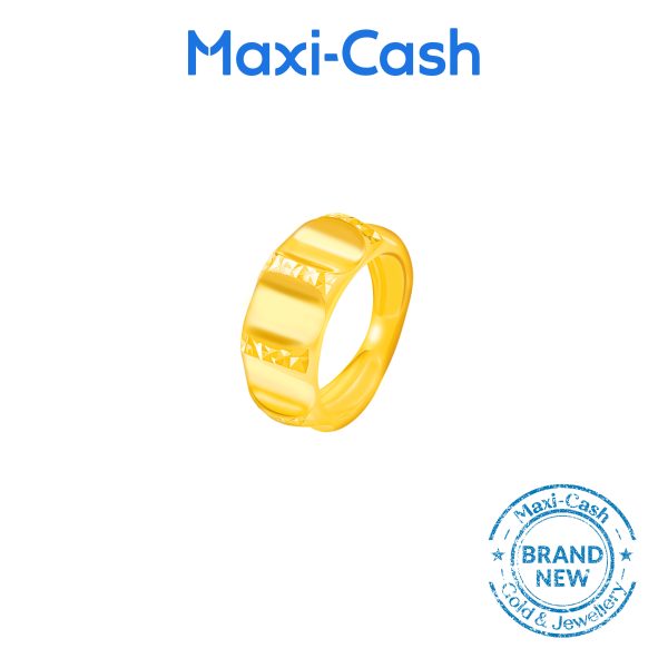Geometric Waves Ring in 916 Gold