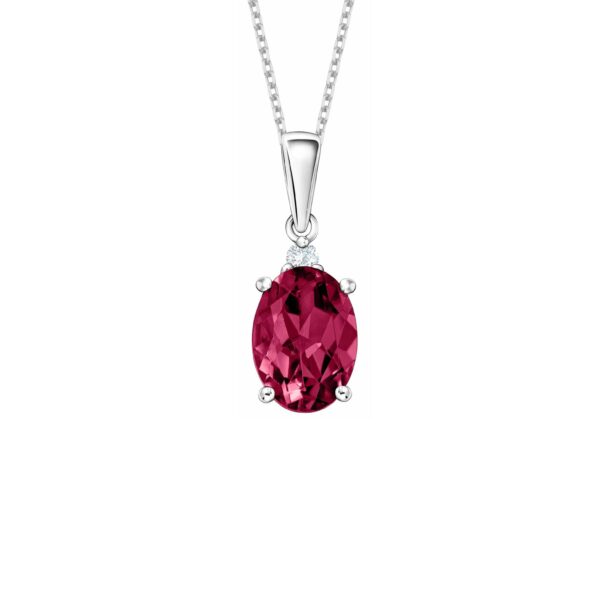 18K White Gold Rhodolite Diamond Pendant MaxiCash