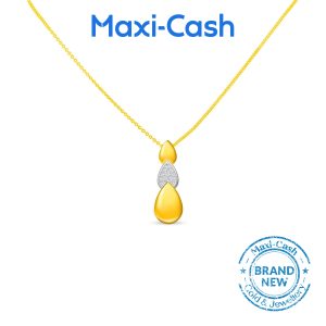 Diamond Trio Cascade Dews Pendant in 18K Yellow Gold
