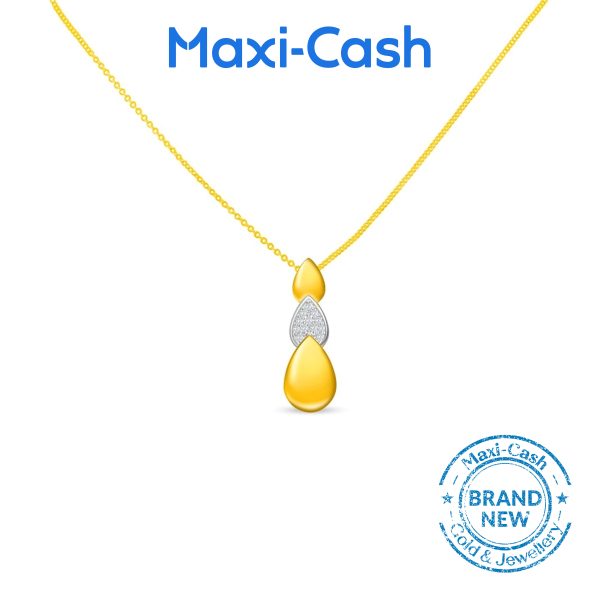 Diamond Trio Cascade Dews Pendant in 18K Yellow Gold