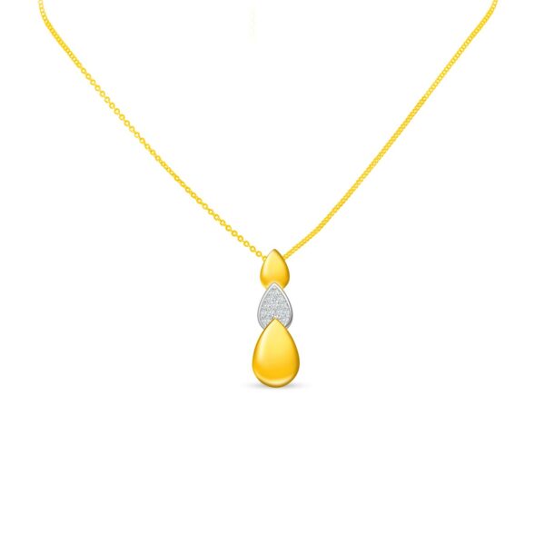 Diamond Trio Cascade Dews Pendant in 18K Yellow Gold