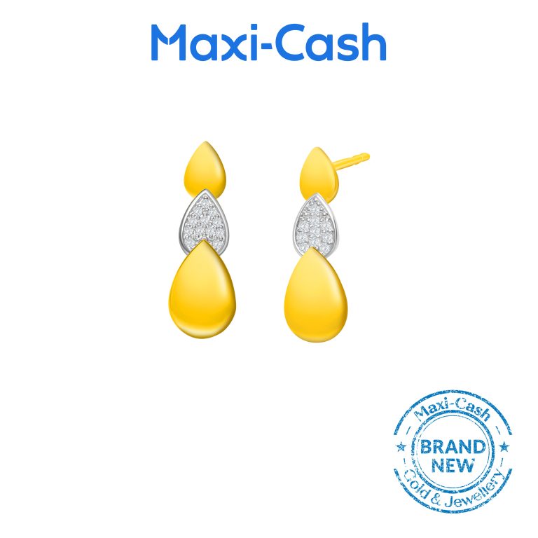 Diamond Trio Cascade Dews Earrings in 18K Yellow Gold
