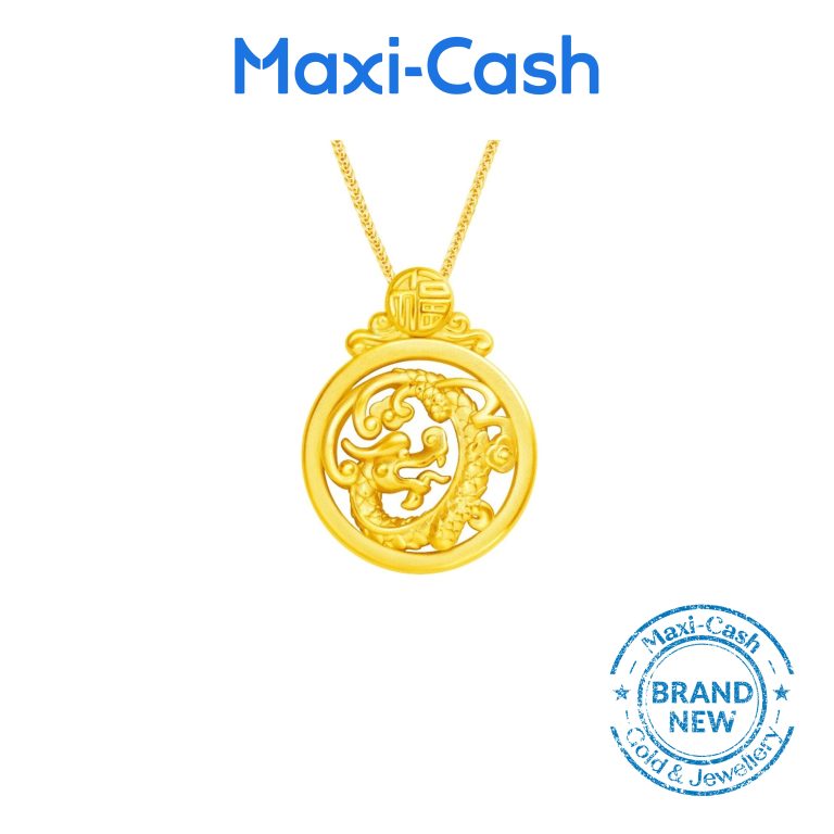 Dragon's Embrace Pendant in 999 Gold