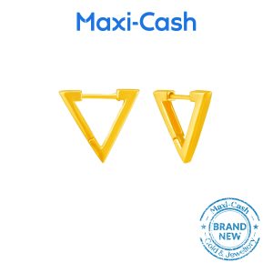 Triangle Chic Earrings in 916 Gold