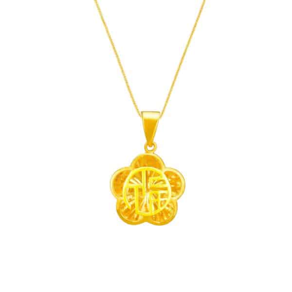 Fleur of Fortune Pendant in 916 Gold