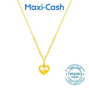 Eternal Embrace Heart Necklace in 916 Gold