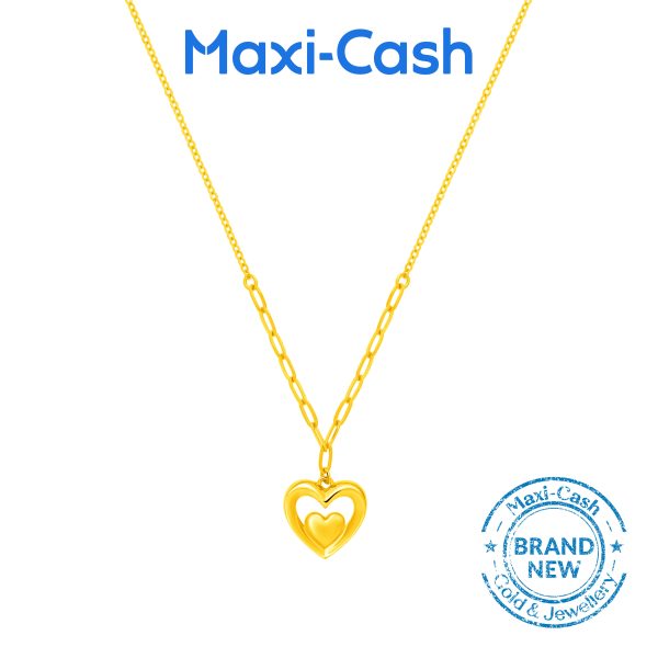 Eternal Embrace Heart Necklace in 916 Gold