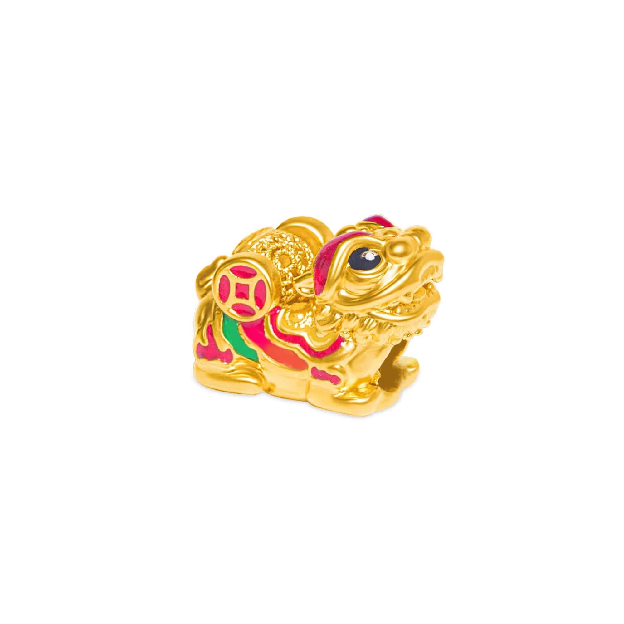 Abundance Lion Dance Charm in 999 Gold Maxi Cash