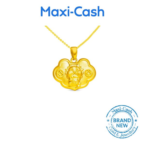 Ruyi Dragon Pendant in 999 Gold