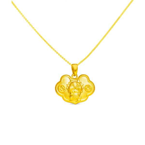 Ruyi Dragon Pendant in 999 Gold