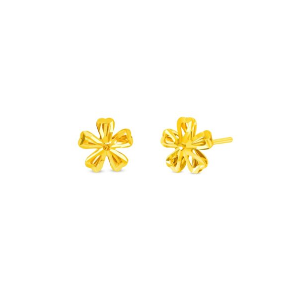 Faceted Daisy Earrings in 916 Gold