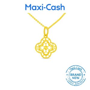 Deux Fleur Pendant in 916 Gold