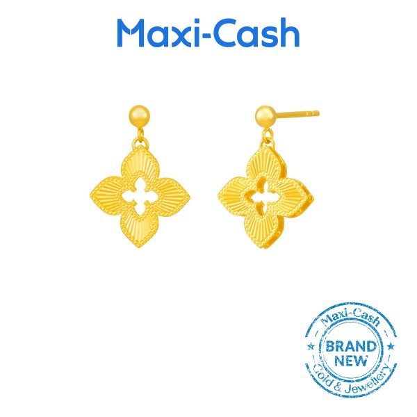 Faceted Bloom Earrings in 916 Gold