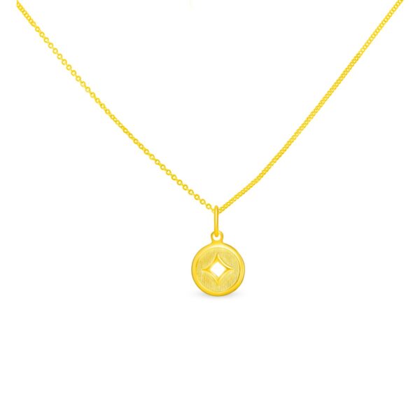 Golden Coin Pendant in 916 Gold