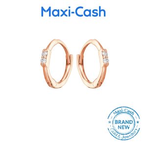 Diamond Twin Sparkle Loop Earrings in 14K Rose Gold