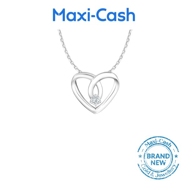 Diamond Heart Desire Pendant in 18K White Gold