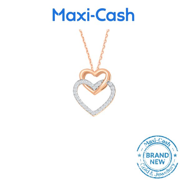 Diamond Love Embrace Pendant in 18K Rose Gold