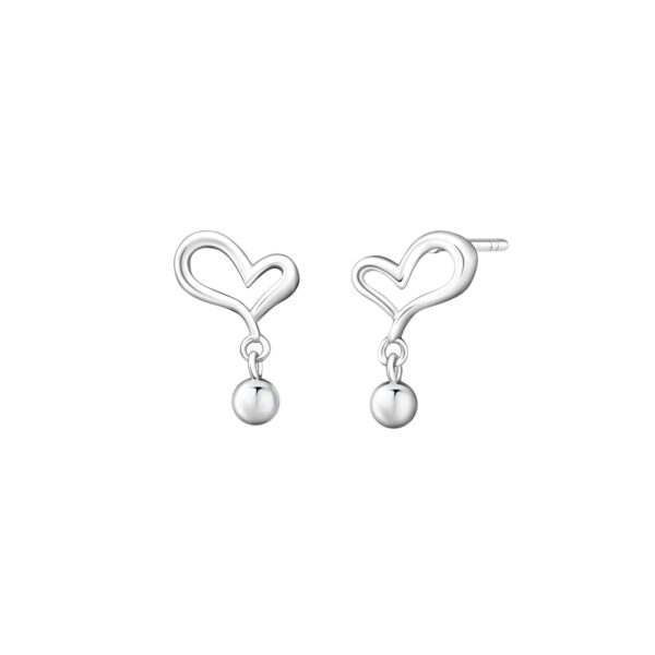 Whimsical Love Orbs Earrings in 18K White Gold