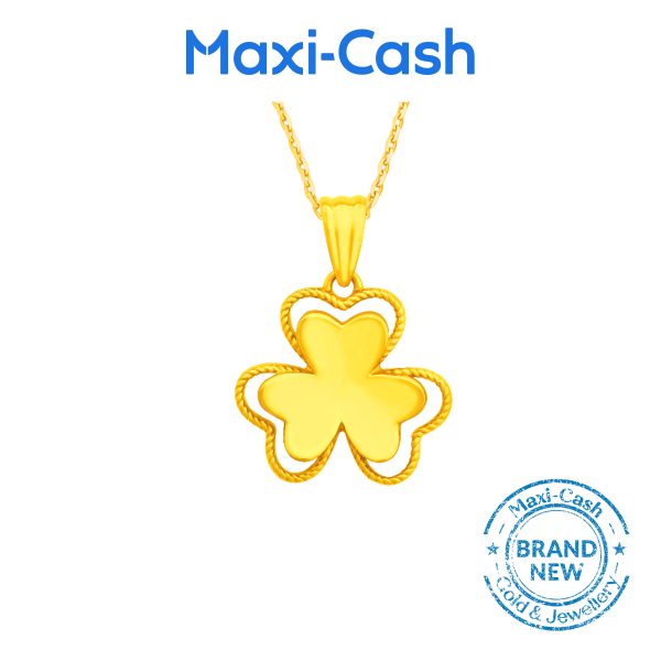 Golden Shamrock Pendant in 916 Gold