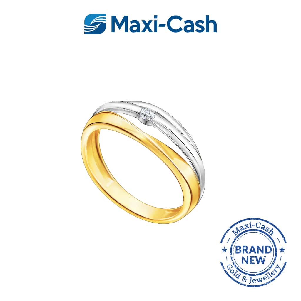 Diamond SeoulStyle Dual Tone Curvaceous Ring in 14k Yellow Gold