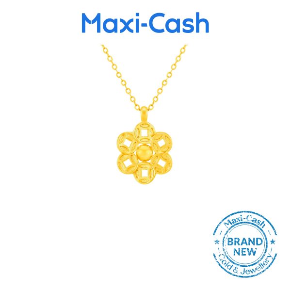 Fortune Floral Necklace in 916 Gold