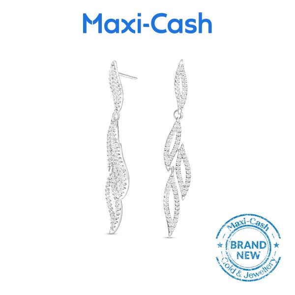 Diamond Dazzling Vines Earrings in 14k White Gold