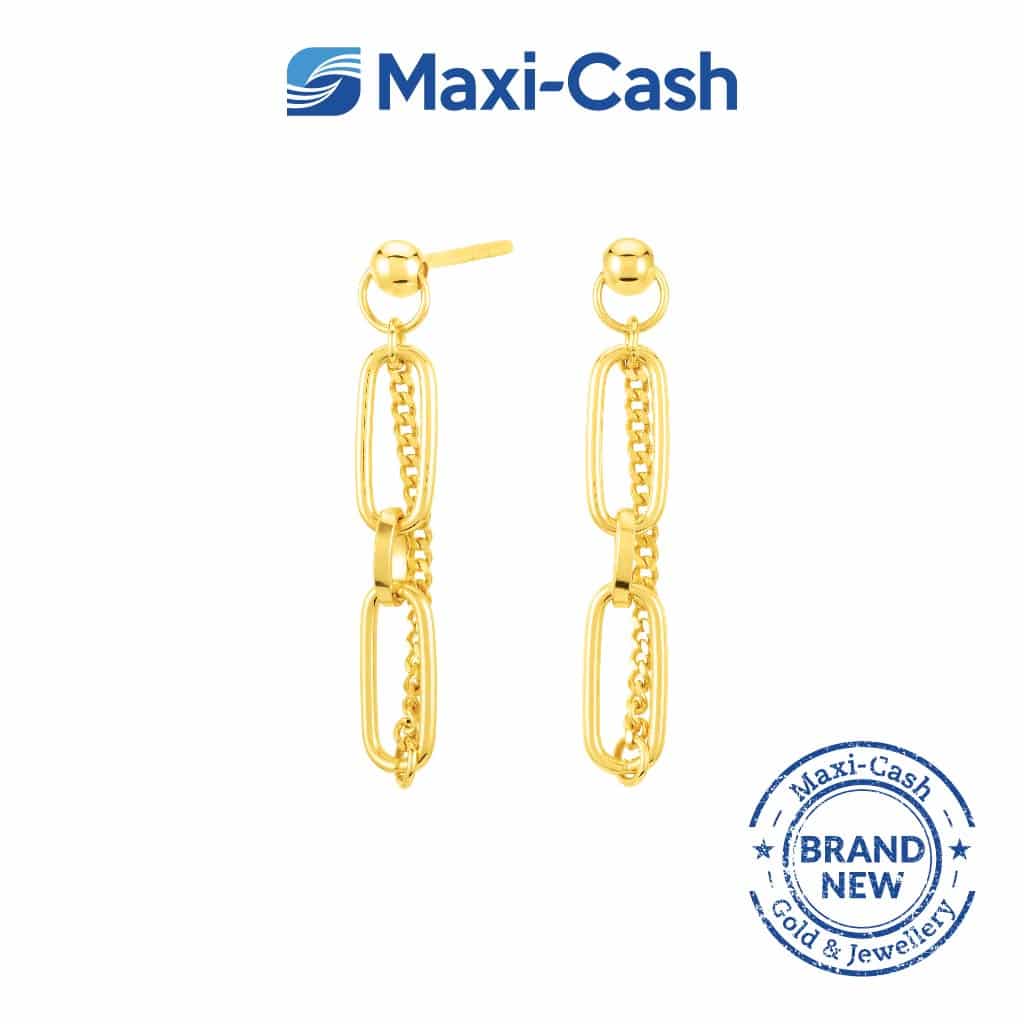 Radiant Twirl Earrings in 916 Gold